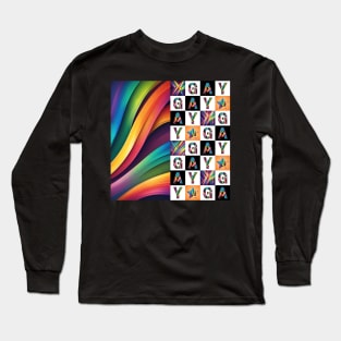 Color grid with the word gay Long Sleeve T-Shirt